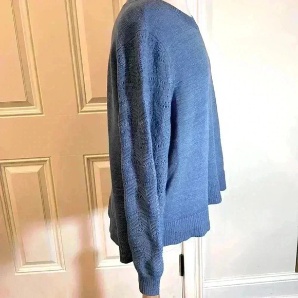 Christian Siriano New York size XXL long sleeve blue pointelle sweater, … - Picture 2 of 10